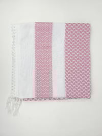 Image 2 of Soft Pink & White Keffiyeh (Made in Jordan)