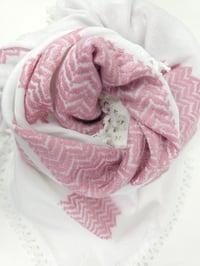 Image 5 of Soft Pink & White Keffiyeh (Made in Jordan)
