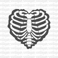 Heart Shaped Front Ribs Digital Stencil PDF
