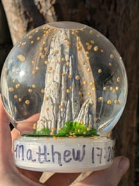 Image 1 of Mountain and Mustard Seed Shaker Globe