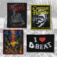 Image 1 of Patches: Languid, Contrast Attitude, G.A.Z.E, I love D-beat