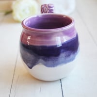 Image 3 of Pink and Purple Glazed Pottery Mug, 14 oz. Handcrafted Coffee Cup, Made in USA