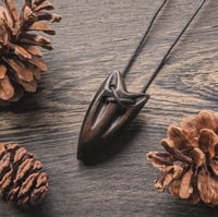 Image 2 of Bog Oak Wolf Spirit Pendant (PE1967)