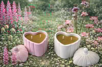 Image 2 of Heart Beeswax Candle with lid. Handmade vessel