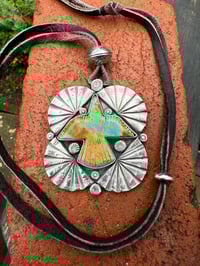 Image 1 of WL&A Handmade Royston Thunderbird Medicine Pendant - Ingot & Silver Walking Liberty Half Dollars