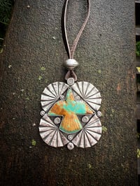 Image 5 of WL&A Handmade Royston Thunderbird Medicine Pendant - Ingot & Silver Walking Liberty Half Dollars