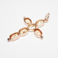 Image 4 of Antique 18k Rose Gold, Precious Topaz, and Citrine Cross Pendant