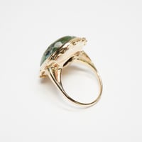 Image 4 of Vintage 14k Yellow Gold, Turquoise Cabochon Ring