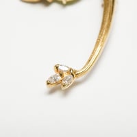 Image 7 of Mid Century 18k Yellow Gold, Jadeite, and Diamond Cat Brooch