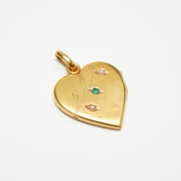 Image 1 of Vintage 18k Yellow Gold Heart-Shaped Locket - European Hallmarks
