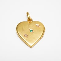 Image 2 of Vintage 18k Yellow Gold Heart-Shaped Locket - European Hallmarks