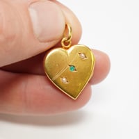 Image 7 of Vintage 18k Yellow Gold Heart-Shaped Locket - European Hallmarks