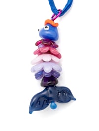 Salacia fish pendant - blue and pink