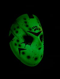 Image 3 of Glow in the Dark Friday the Purrteenth Handmade & Hand-Painted Mask