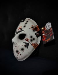 Image 2 of Monochrome Black Friday the Purrteenth Handmade & Hand-Painted Mask
