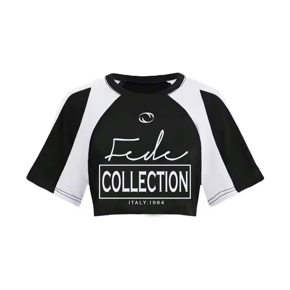 Image of Fede Corritrice Crop Top Black/White