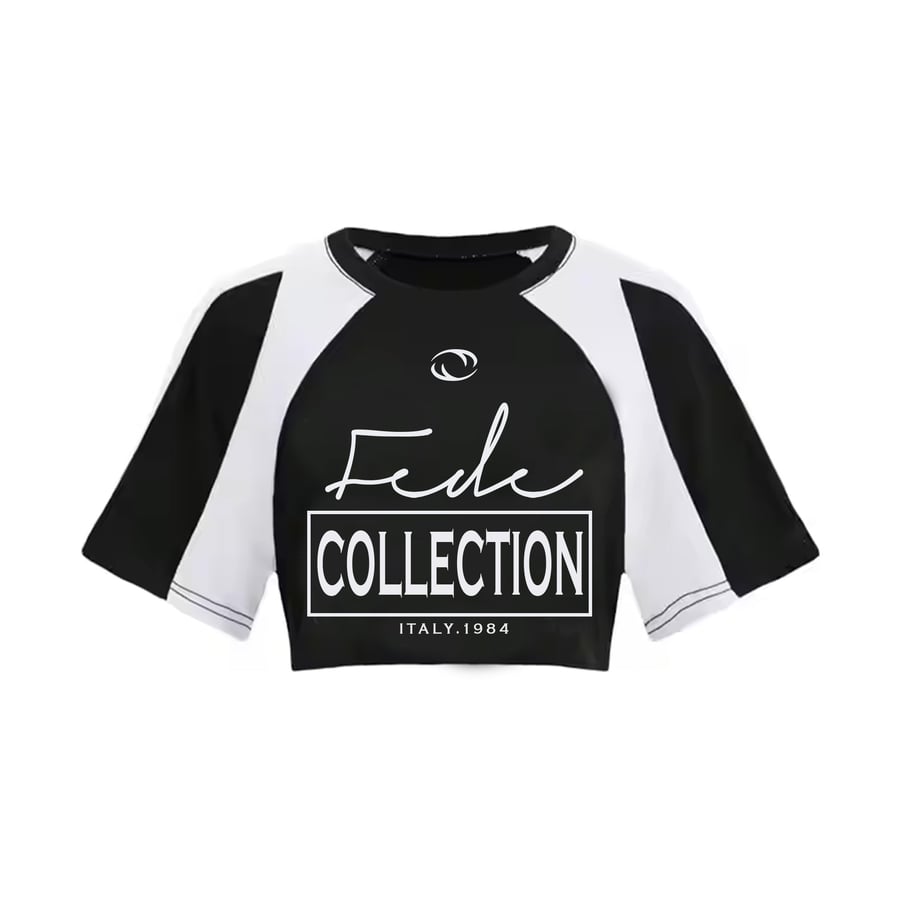Image of Fede Corritrice Crop Top Black/White