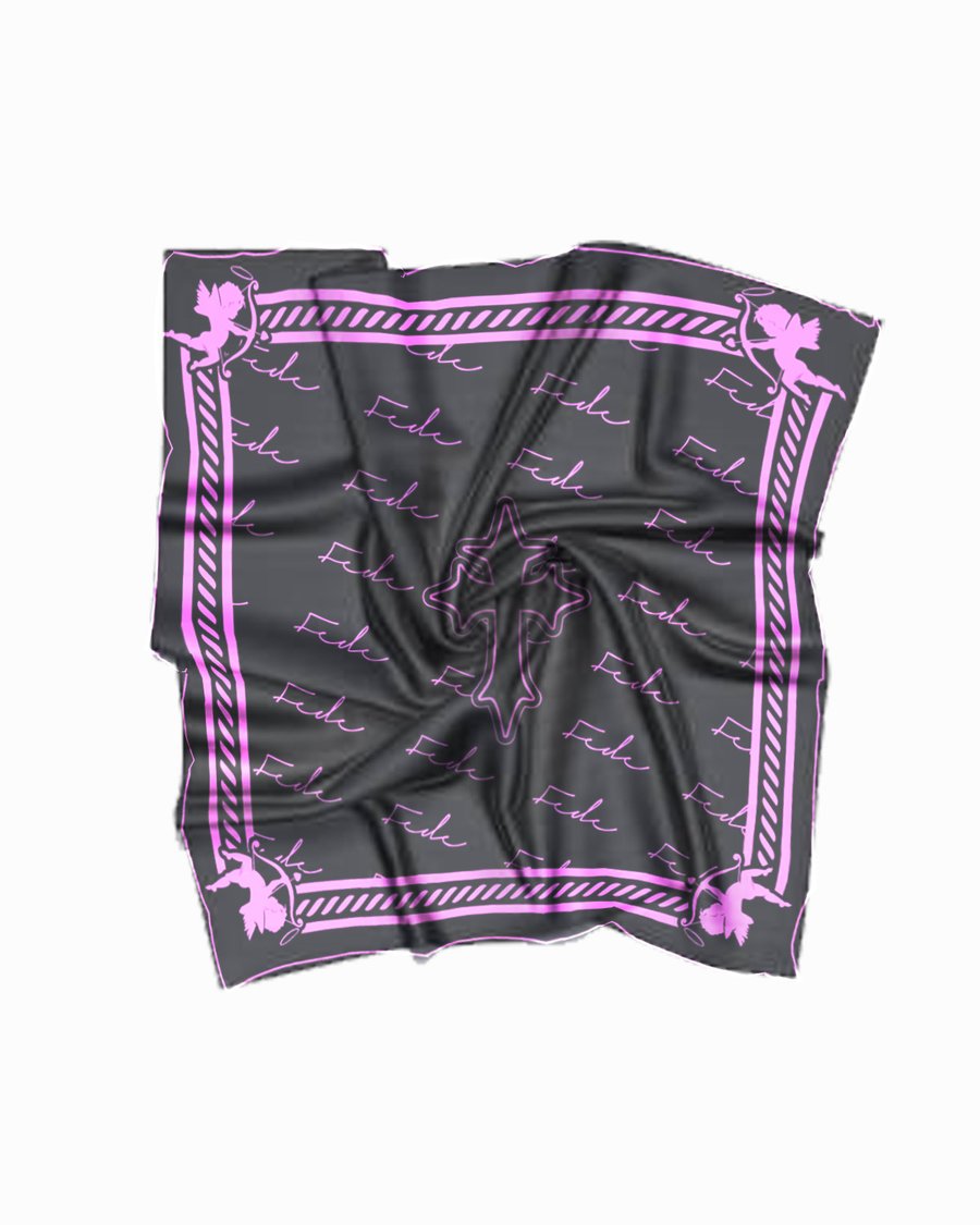 Image of Fede Raso Scarf Black/ Pink