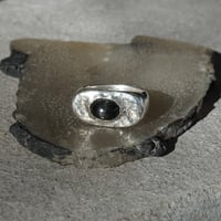 Image 1 of Silver Signet Ring with Black Star Diopside