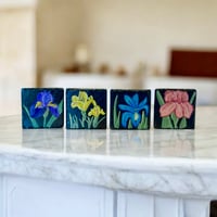 Image 5 of Wildflower Irises Painted Slate Coaster Set
