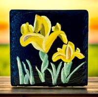 Image 8 of Wildflower Irises Painted Slate Coaster Set