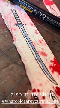Image 1 of tiny katana - blood splatter edition