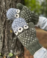 Image 2 of “Baa-ble” mittens - Green - Ready to ship