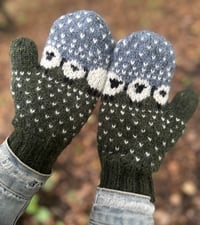 Image 1 of “Baa-ble” mittens - Green - Ready to ship