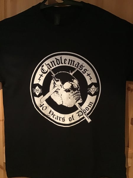 Image of T-SHIRT ”40 Years of Doom” B/W with backprint!