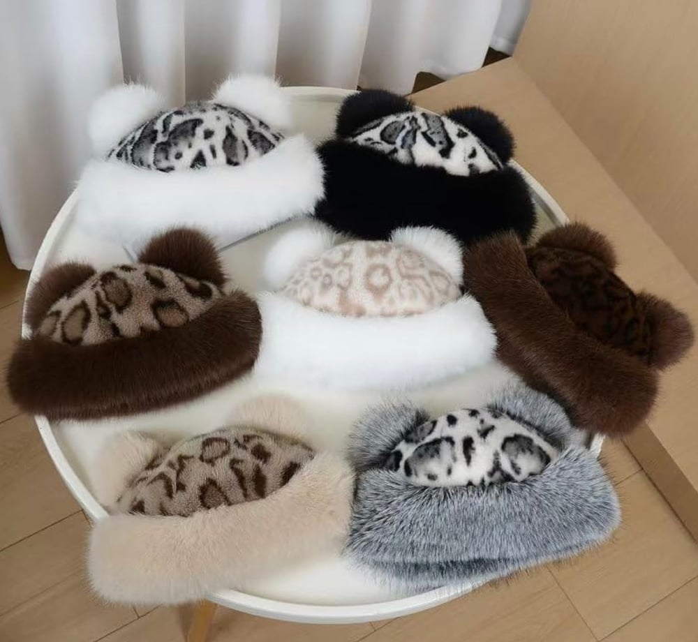 Image of Faux Fur Teddy Bear Hat 🧸