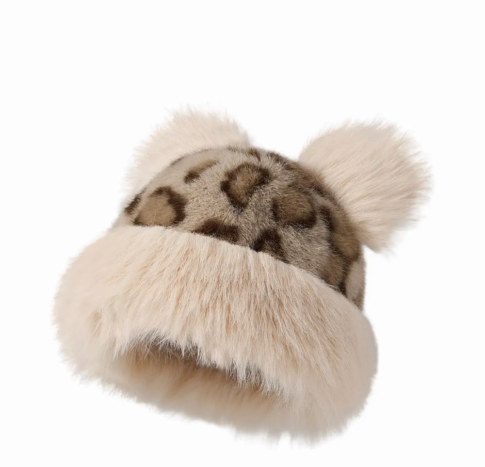 Image of Faux Fur Teddy Bear Hat 🧸