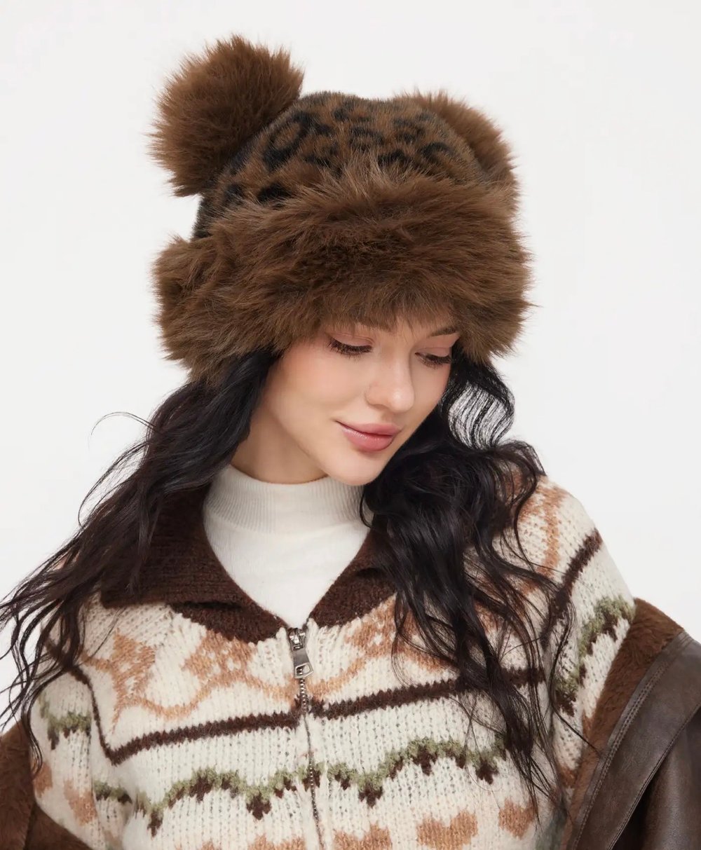 Image of Faux Fur Teddy Bear Hat 🧸