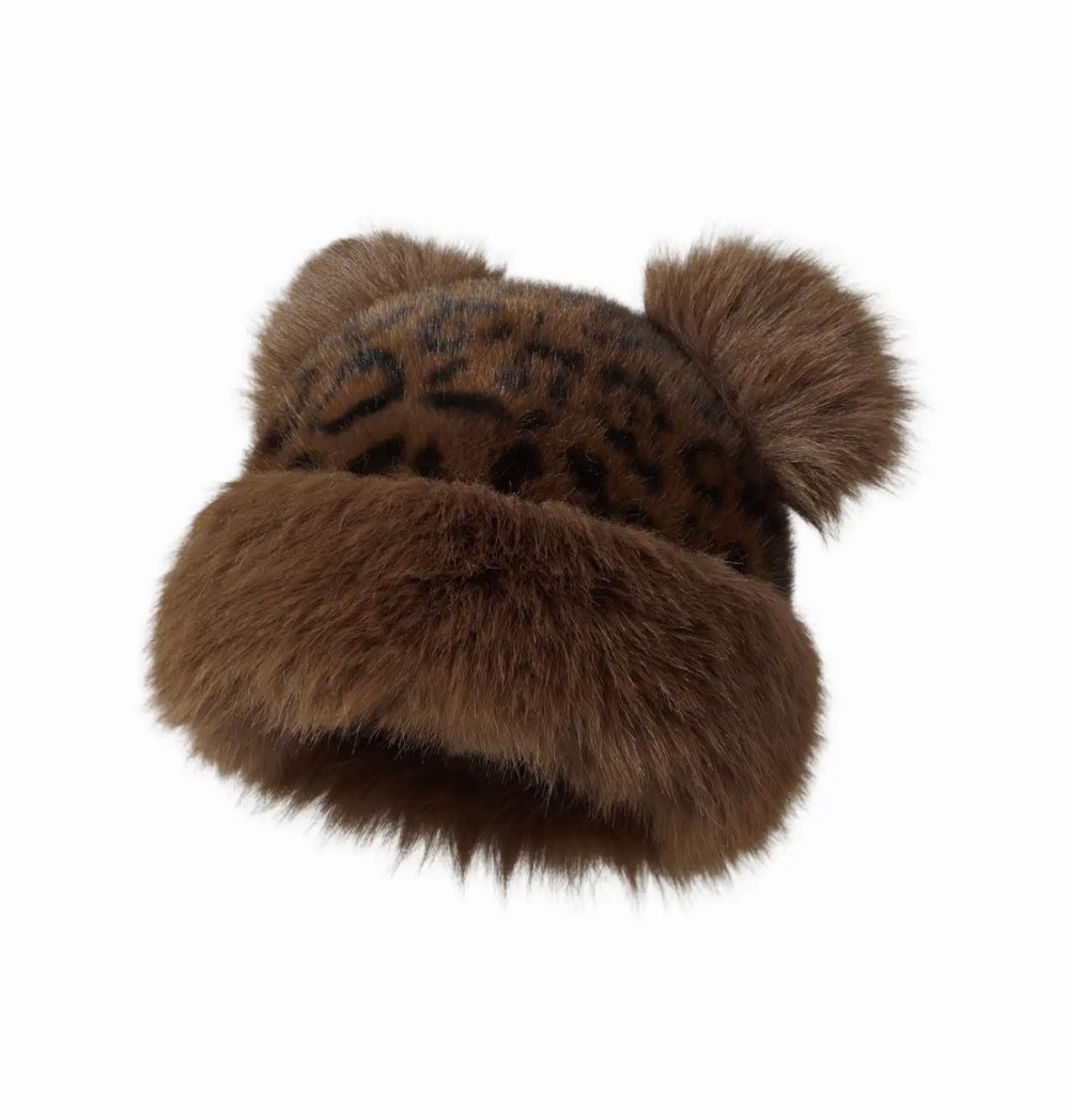 Image of Faux Fur Teddy Bear Hat 🧸