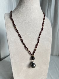 Image 1 of  Garnet & Tahitian Pearl Sautoir 