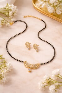 Image 3 of elegant black-bead jewelry set 