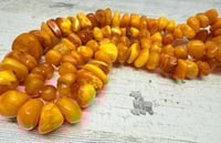 Image 4 of 1930s Butterscotch Amber Nugget Bead Necklace