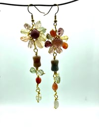 Image 1 of Colorful Dangling Healing Earrings | Clarity • Love • Longevity • Abundance • Flexibility