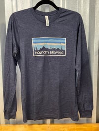 Image 1 of Heather-Navy Holy City Skyline Long Sleeve