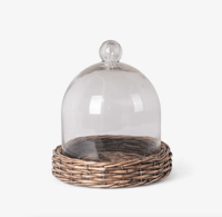 Image 1 of Cloche with Rattan Base