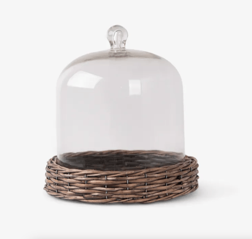 Image of Cloche with Rattan Base