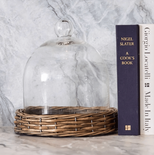 Image of Cloche with Rattan Base