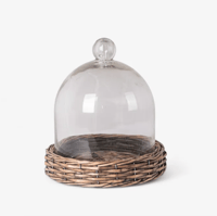 Image 3 of Cloche with Rattan Base