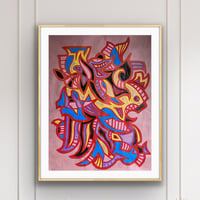 Image 1 of Cousins - 36 x 48" Paint & marker on paper