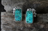 Image 2 of Pendientes Océano, malaquita crisocola