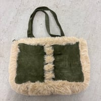 Image 1 of furry green purse