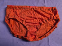 Image 2 of Linen Panty Set Size Large- Orange & Brown