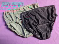 Image 1 of Linen Panty Set Size Small- Sage & Brown