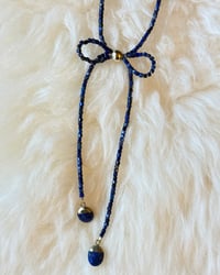 Image 3 of Lapis Lazuli Bow Choker with Charms