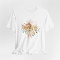 Image 3 of Floral 'beautiful' Tee - Watercolor Bouquet Short Sleeve Shirt