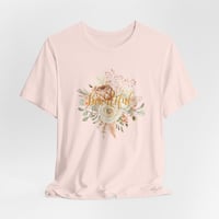 Image 4 of Floral 'beautiful' Tee - Watercolor Bouquet Short Sleeve Shirt